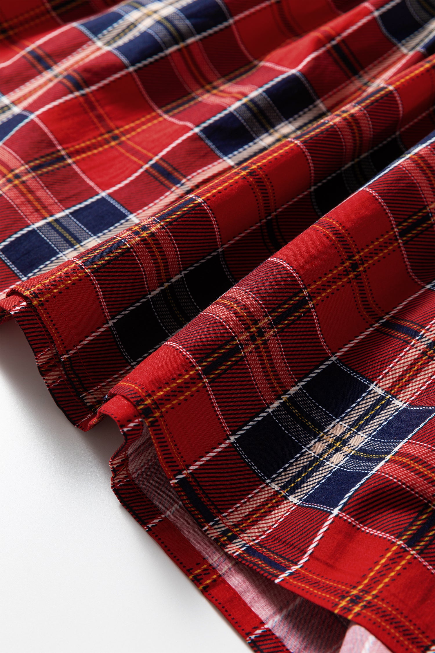 Green Plaid Print Frilly Collar Long Sleeve Shift Mini Dress