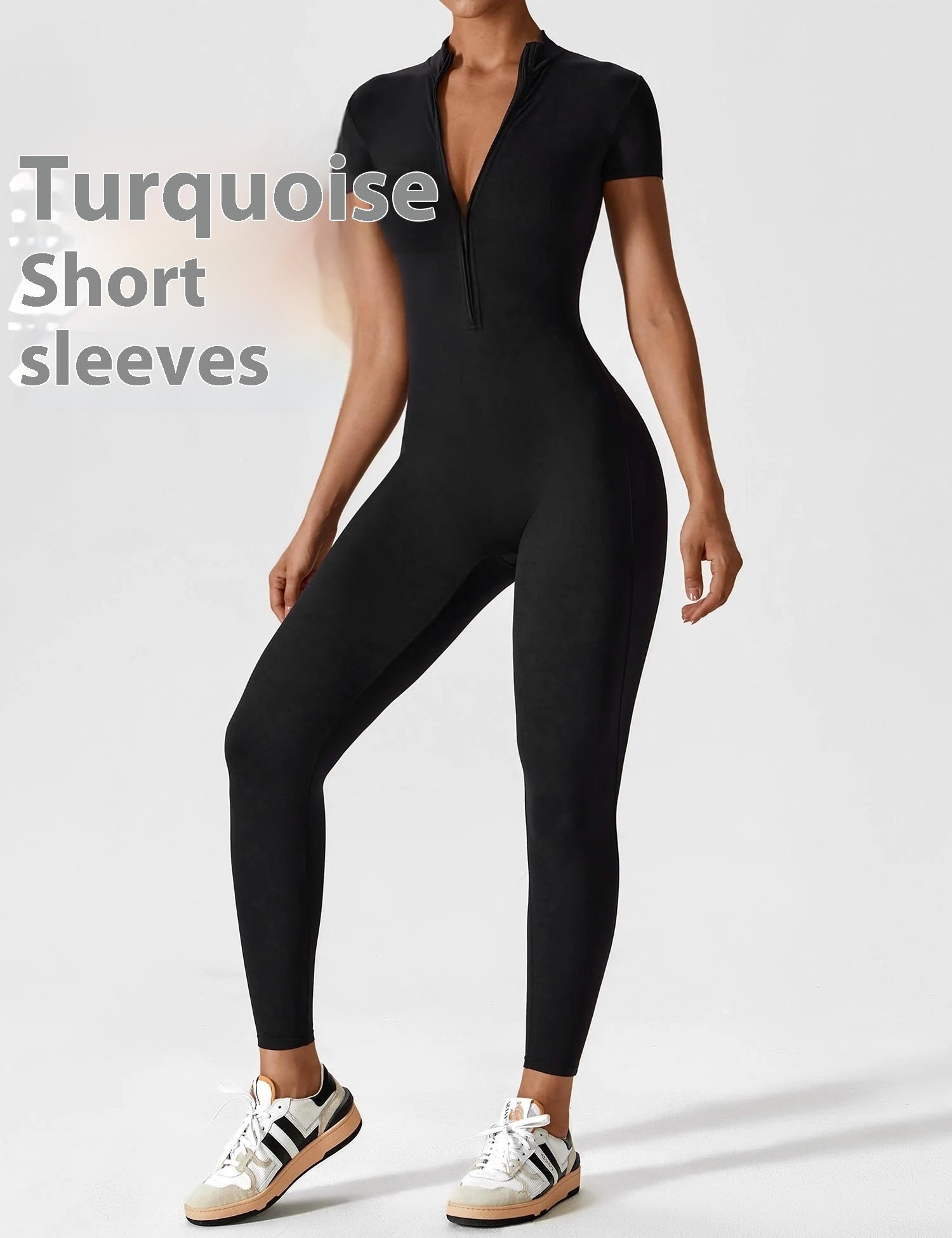 Long Zipper Yoga Jumpsuit