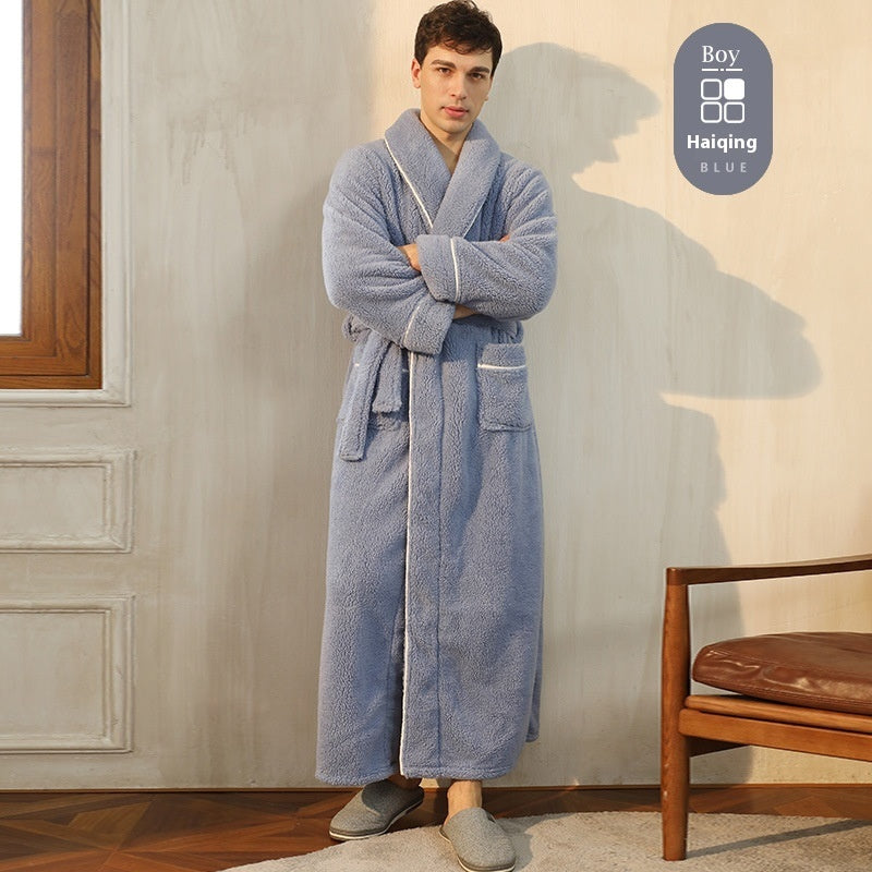 Thickened Cotton Velvet Luxury Couple Bathrobe Pajamas