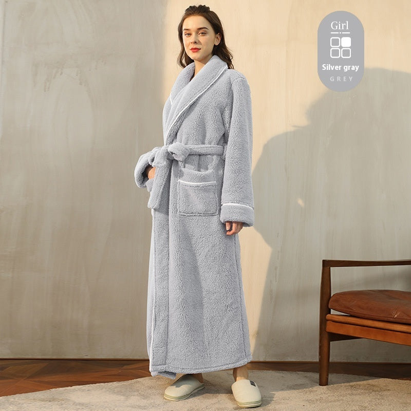 Thickened Cotton Velvet Luxury Couple Bathrobe Pajamas
