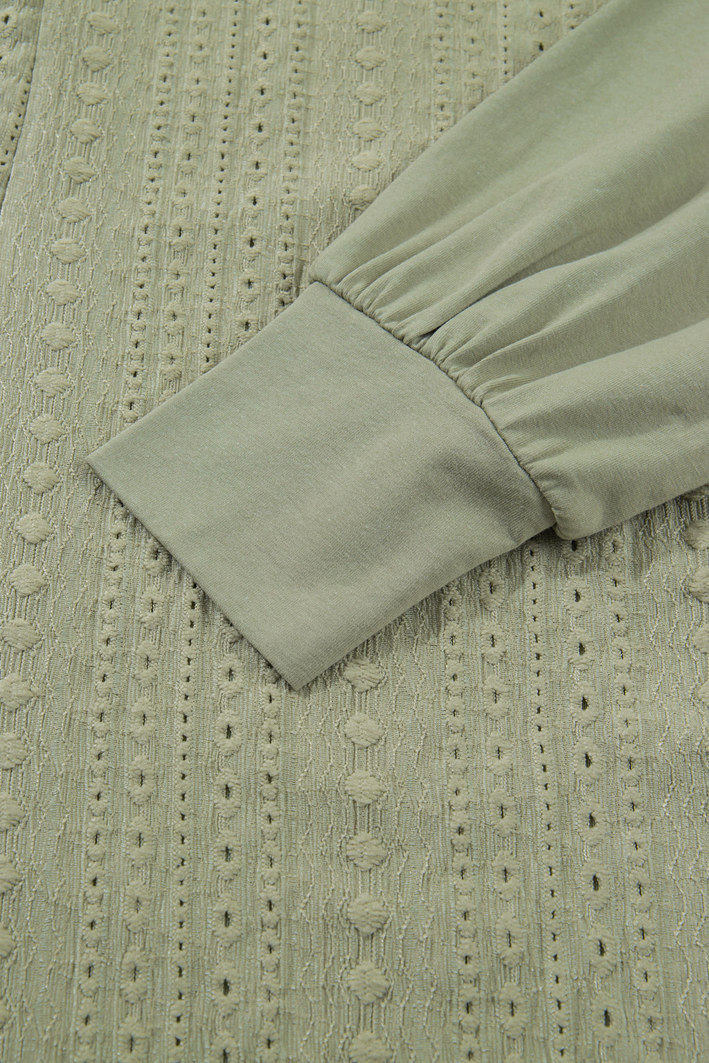 Laurel Green Jacquard Frilled Ruffled Long Sleeve Mini Dress