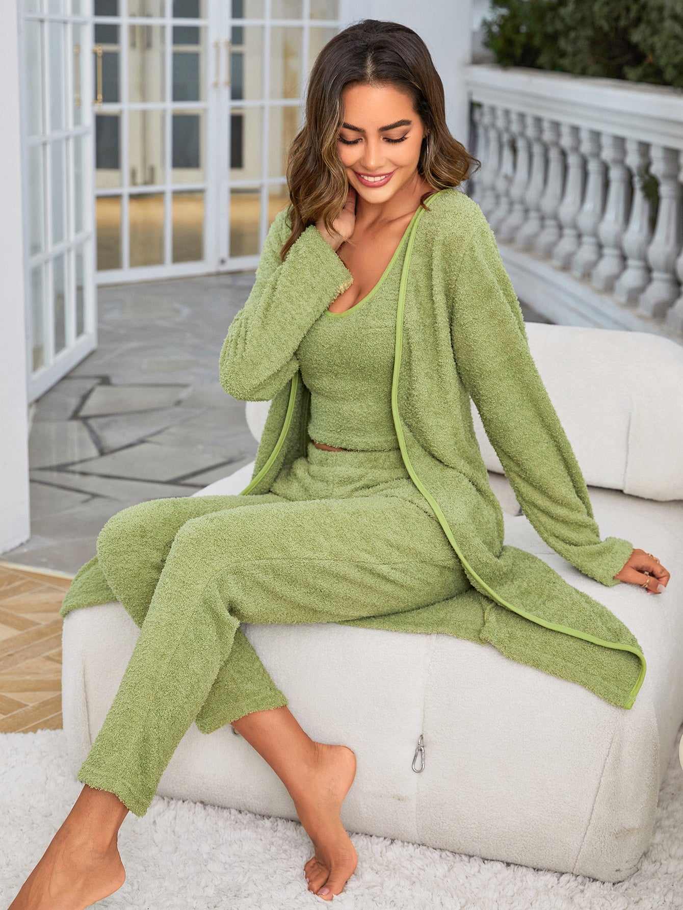 Women's Fuzzy 3 Piece Sweatsuit Set