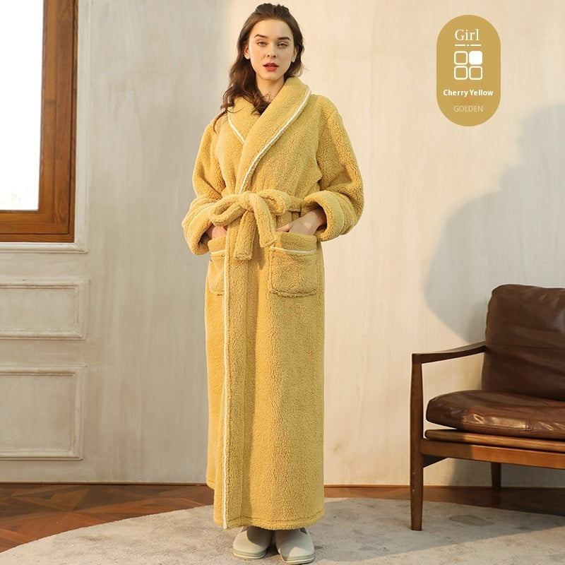 Thickened Cotton Velvet Luxury Couple Bathrobe Pajamas