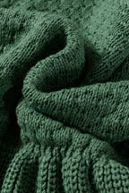 Mist Green Solid Lantern Sleeve Empire Waist Short Sweater Dress