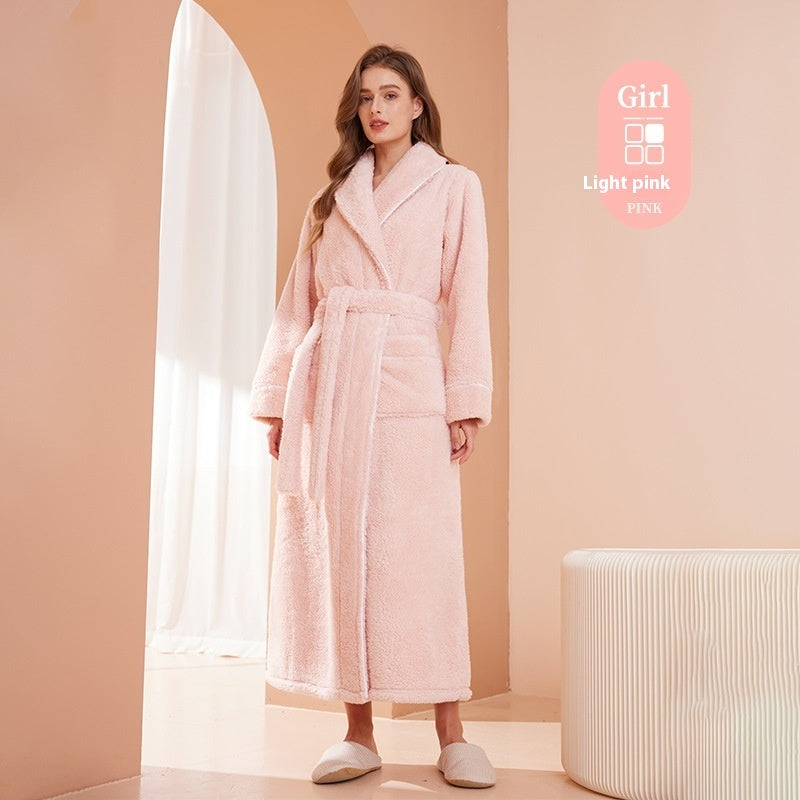 Thickened Cotton Velvet Luxury Couple Bathrobe Pajamas