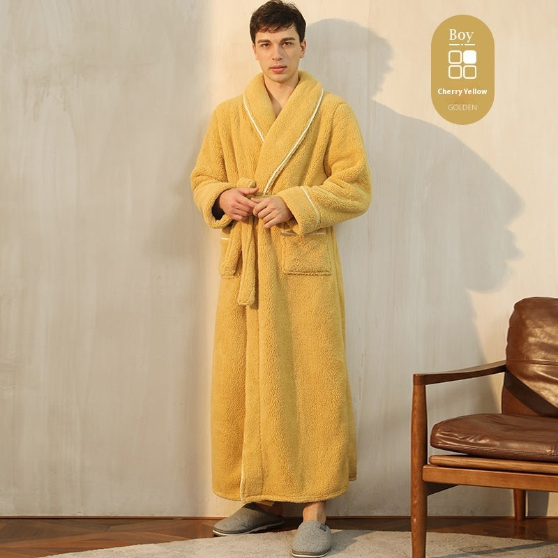 Thickened Cotton Velvet Luxury Couple Bathrobe Pajamas