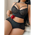 Women's Fashion Lace Bra T-back Two-piece Set