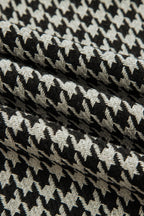 Red Houndstooth Print V Neck Sleeveless Mini Dress