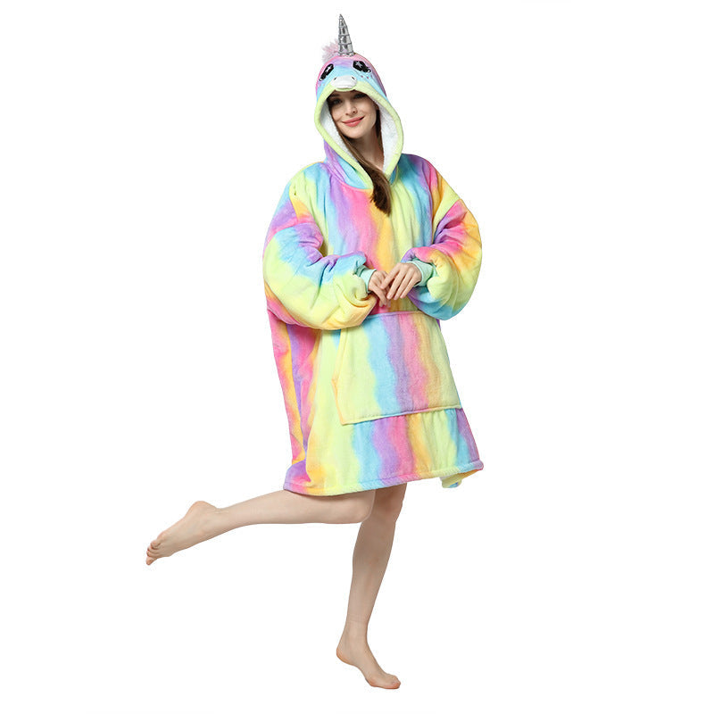 Pullover Sweater Hooded Wearable Blanket