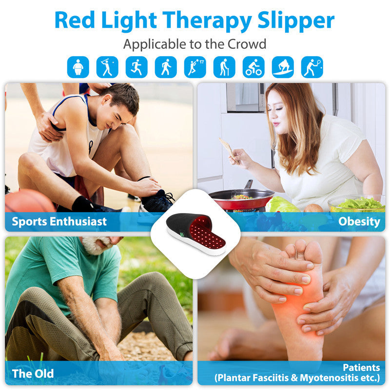 Large red infrared light therapy slippers