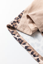 Straw Yellow Mineral Wash Leopard Patchwork Wide Leg Pants