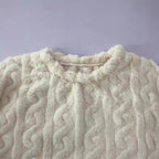 Plush Crew Neck Casual Long Sleeve Two-piece Pants