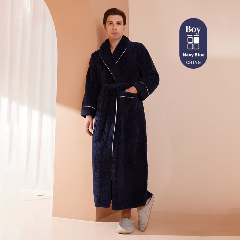 Thickened Cotton Velvet Luxury Couple Bathrobe Pajamas
