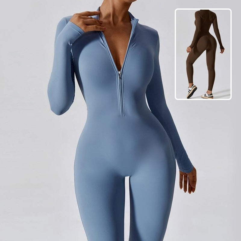 Long Zipper Yoga Jumpsuit