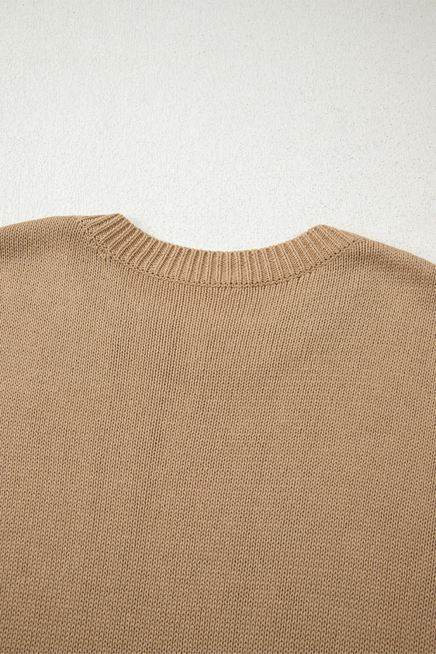 Pale Khaki Exposed Seam Drop Shoulder Oversize Sweater Mini Dress