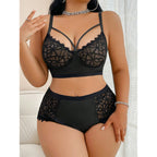 Women's Fashion Lace Bra T-back Two-piece Set