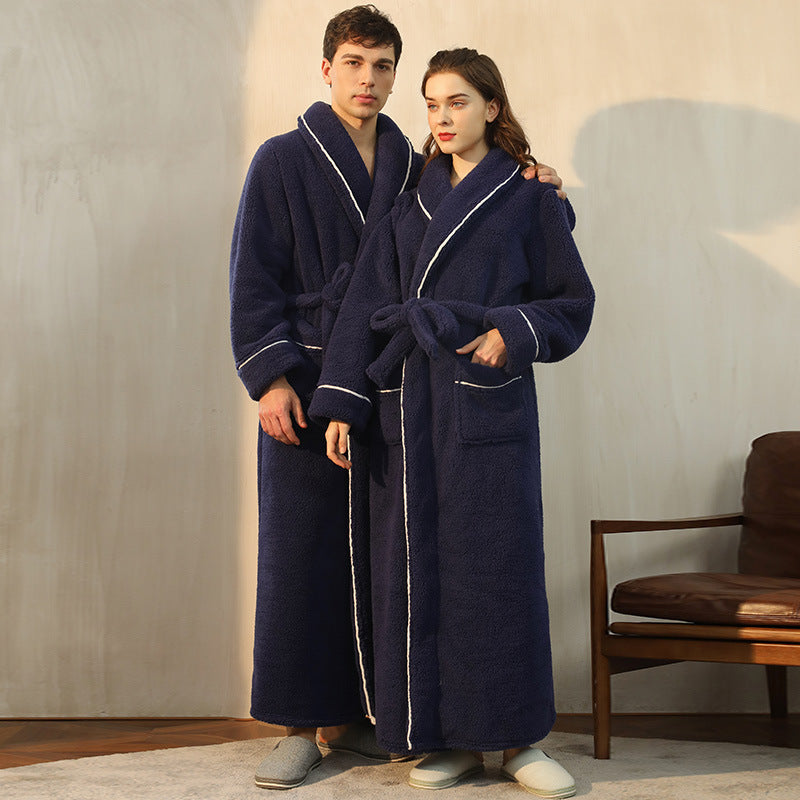 Thickened Cotton Velvet Luxury Couple Bathrobe Pajamas