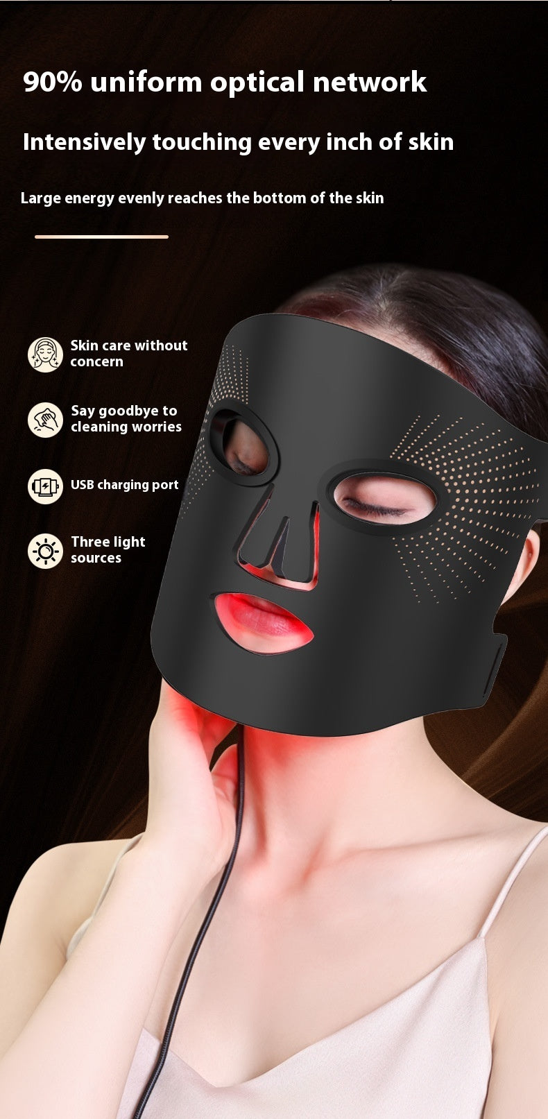 Elite Silicone Photon Mask Instrument LED Beauty Face Mask