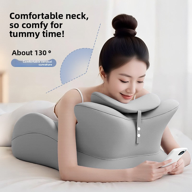 Ergonomic pillow for sleeping face down