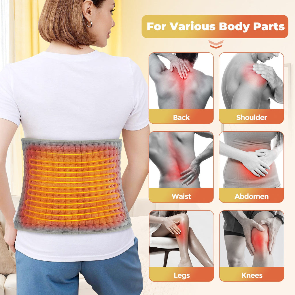 Back Heating Lumbar Support Pad Heated Waist Brace With Adjustable Temperature