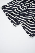 Black Zebra Striped Summer Wide Leg Pants