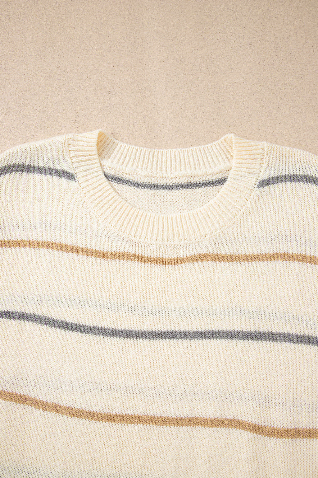 Multicolour Striped Print Drop Shoulder Shift Sweater Mini Dress