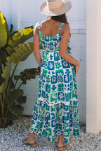 Multicolour Floral Maxi Sundress with Ricrac Trim