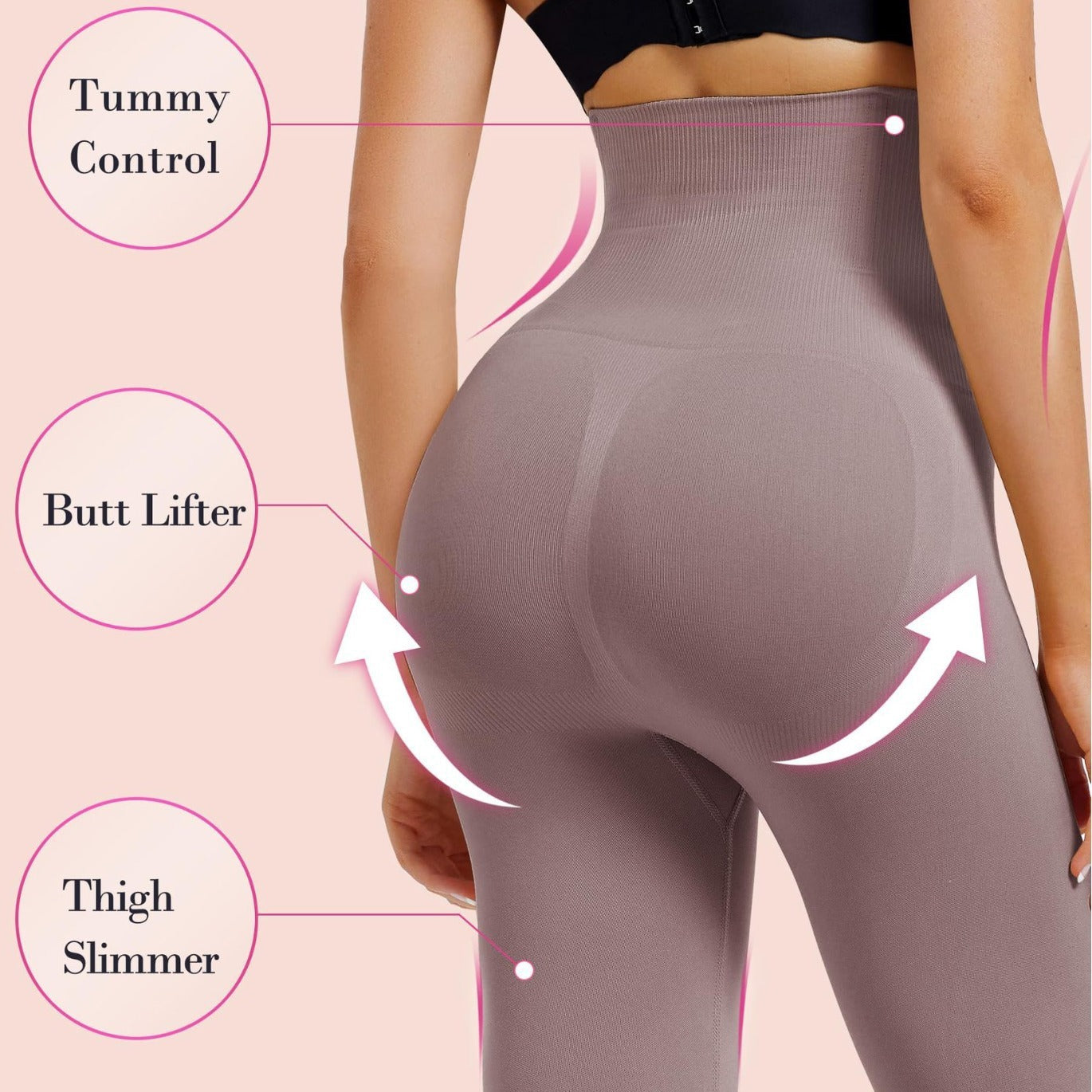 High Waist Cropped Pants High Elasticity Waist Slimming And Belly Contracting