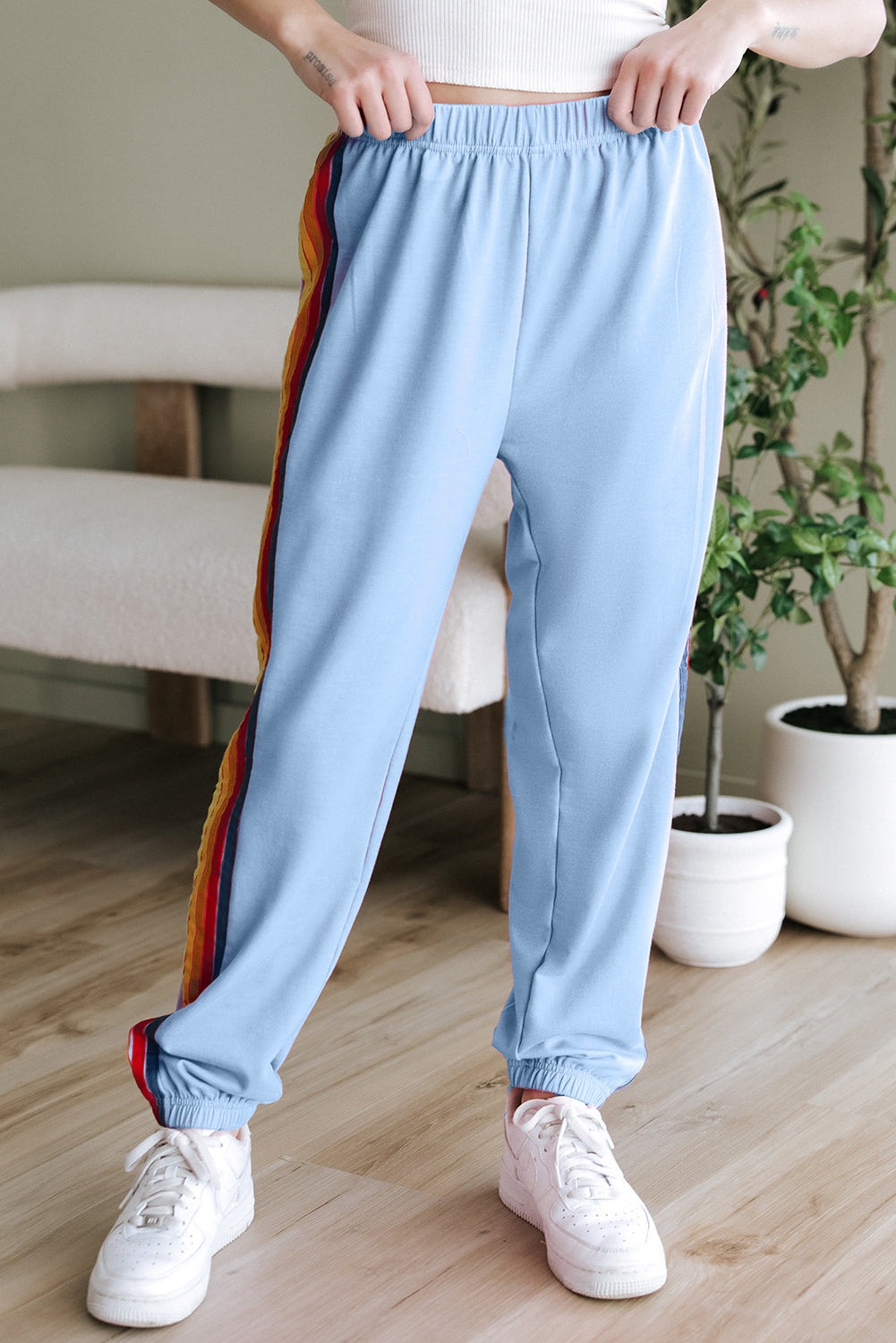 Pink Counting Rainbows High Waist Sweatpants