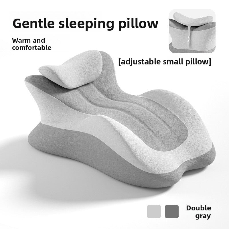 Ergonomic pillow for sleeping face down