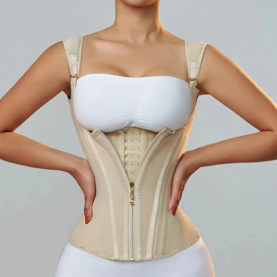 Zipper Breasted Retro Shapewear Top