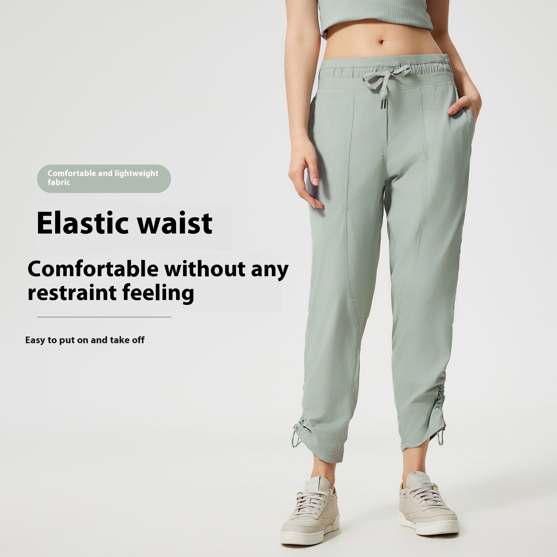 Quick-drying Breathable Running Fitness Straight Cropped Pants