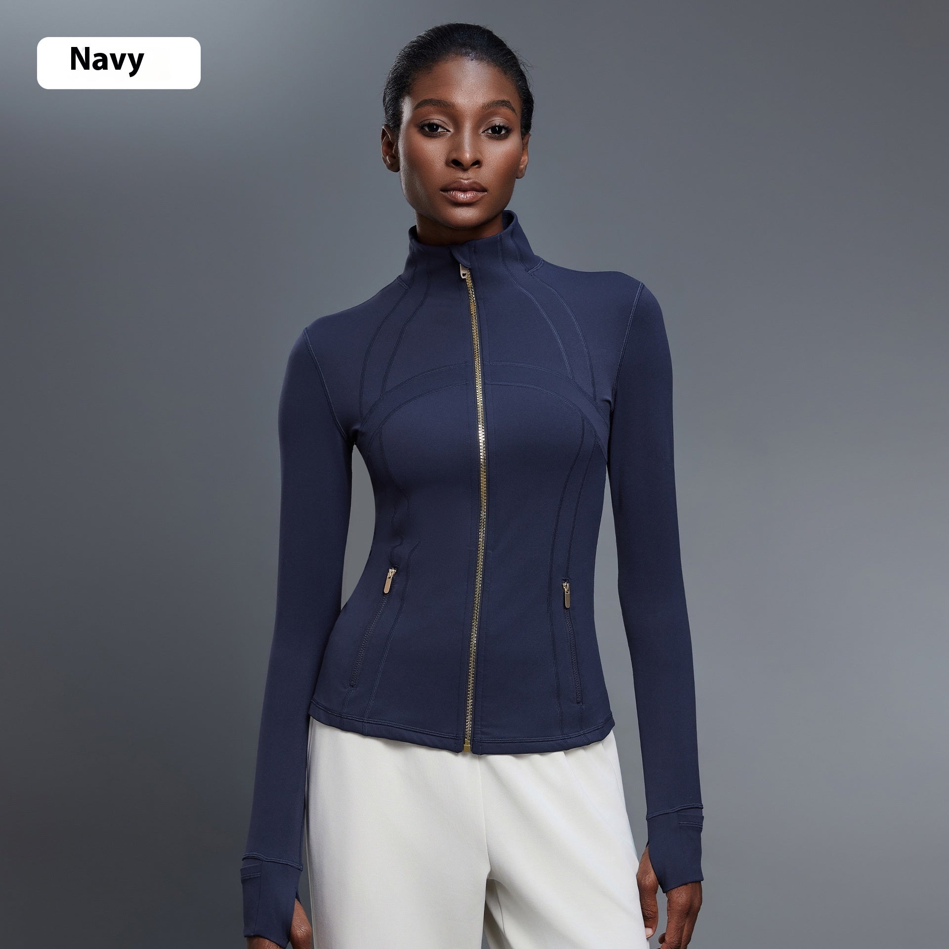 Windproof Stand Collar Yoga Fitness Jacket