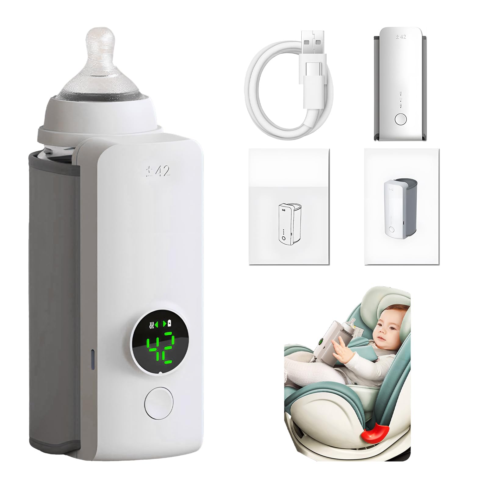 Portable Wireless Rechargeable Baby Bottle Warmer Heating Bag