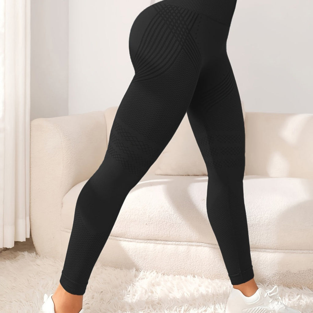 Casual High Waist Stretch Yoga Striped Trousers