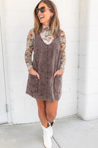 Goat Vintage Washed Denim V Neck Suspender Mini Dress