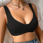 Front Button Thin Non-magnetic Wireless Push-up Bra
