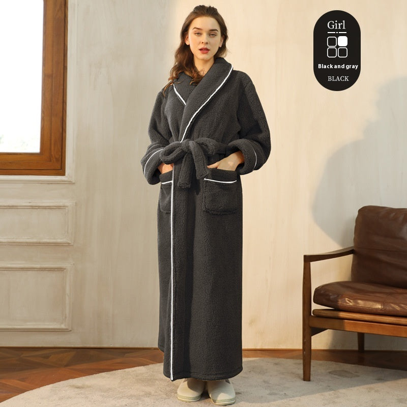 Thickened Cotton Velvet Luxury Couple Bathrobe Pajamas