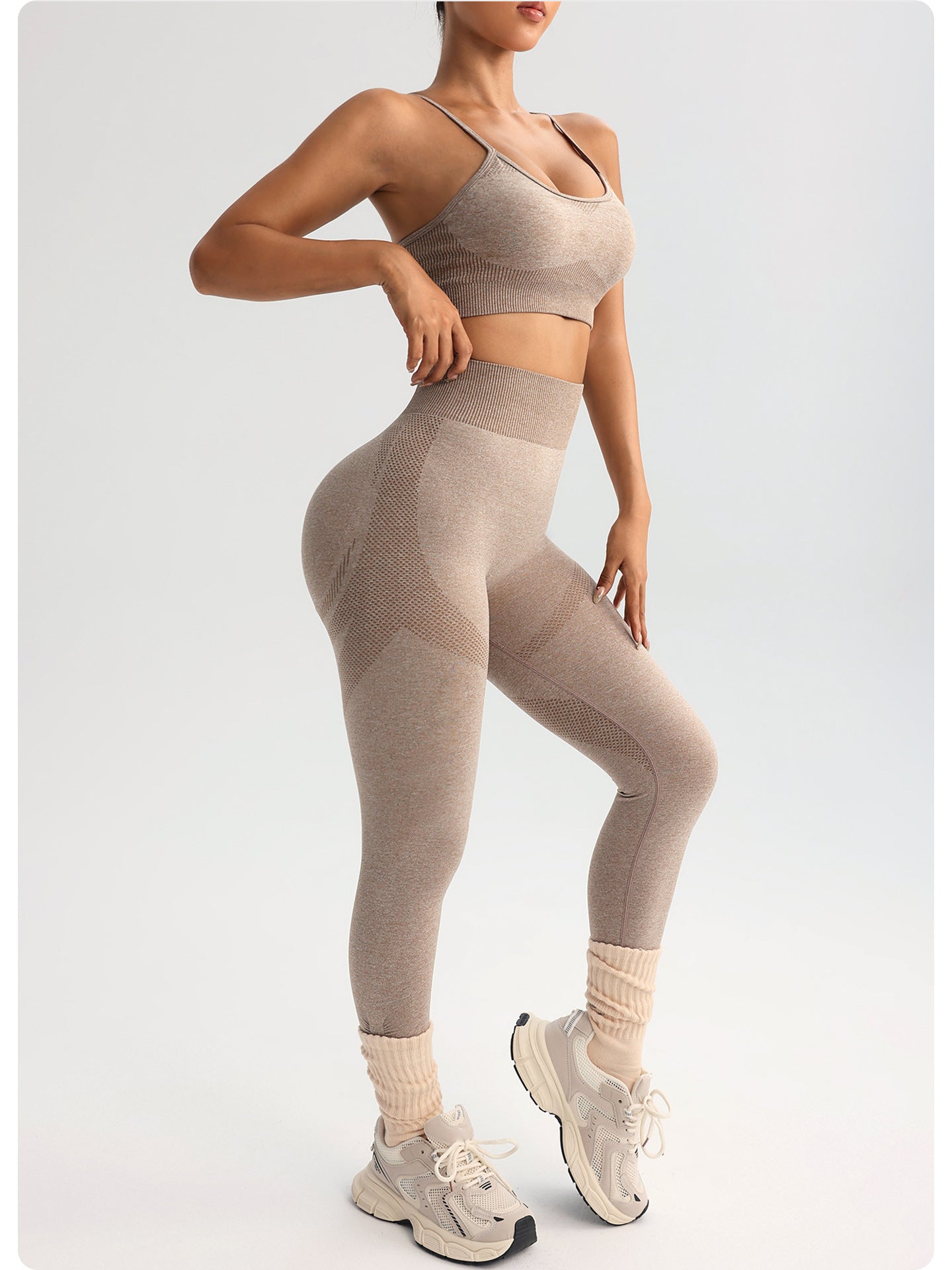 Women's Sling Sports Bra Yoga Pants Seamless Suit