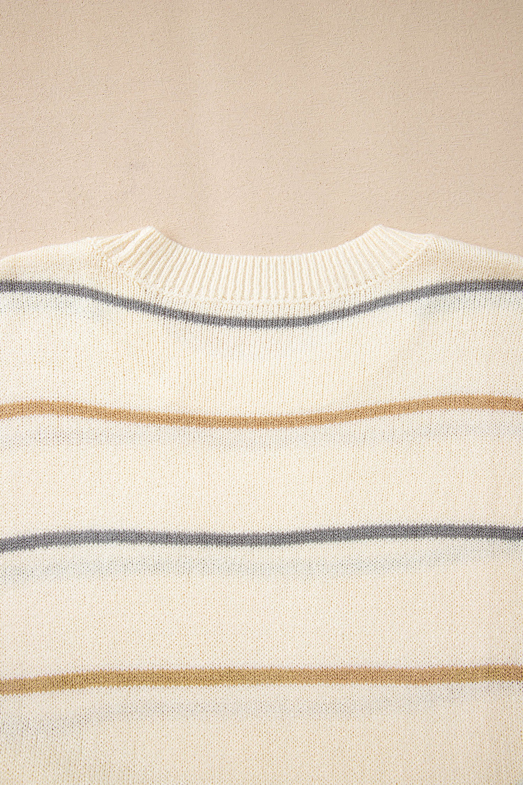 Multicolour Striped Print Drop Shoulder Shift Sweater Mini Dress