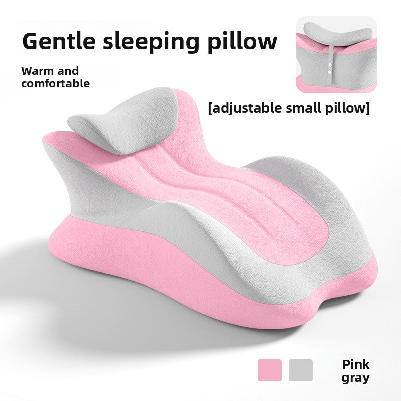 Ergonomic pillow for sleeping face down