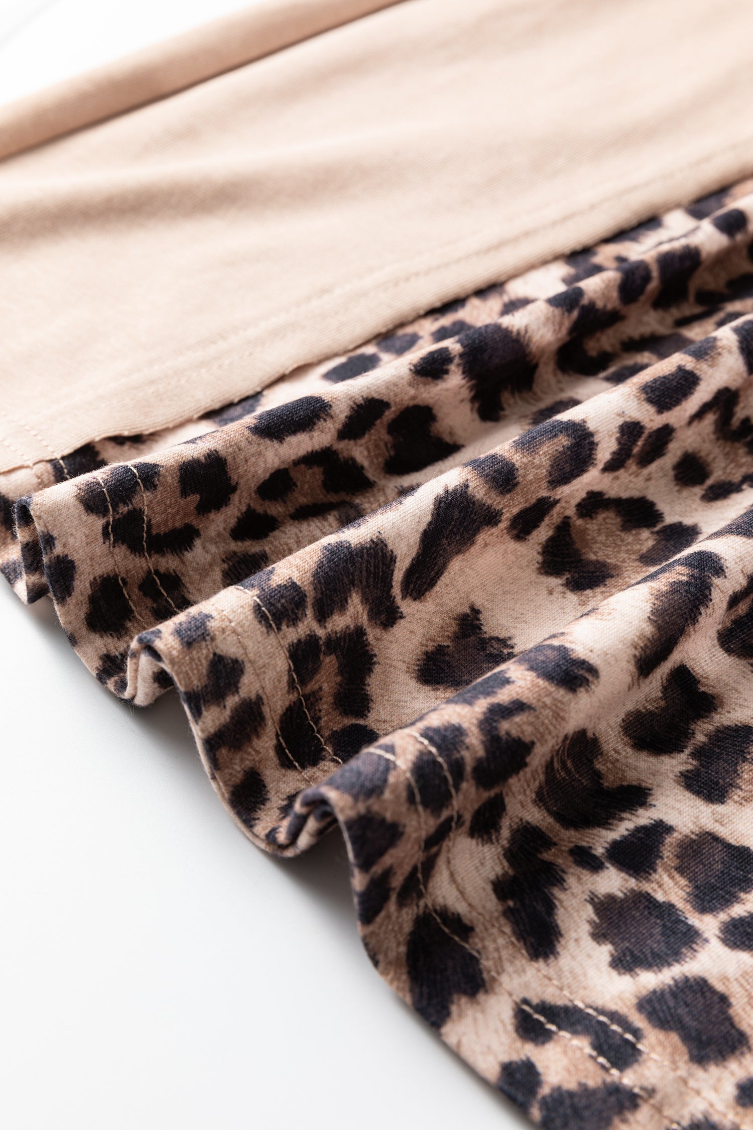 Straw Yellow Mineral Wash Leopard Patchwork Wide Leg Pants