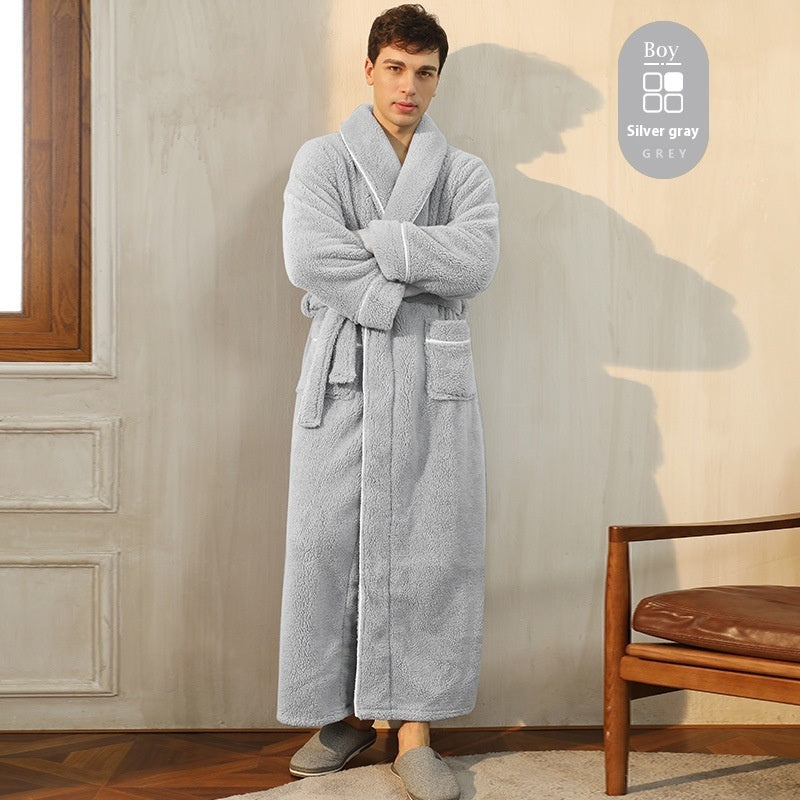 Thickened Cotton Velvet Luxury Couple Bathrobe Pajamas