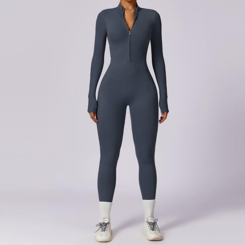 Long Zipper Yoga Jumpsuit