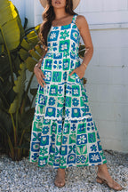 Multicolour Floral Maxi Sundress with Ricrac Trim