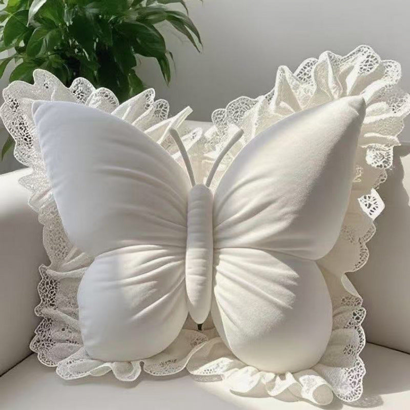 Lace Butterfly Plush Pillow
