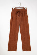 Jet Stream Drawstring Elastic Waist Casual Corduroy Pants