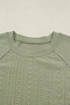 Laurel Green Jacquard Frilled Ruffled Long Sleeve Mini Dress