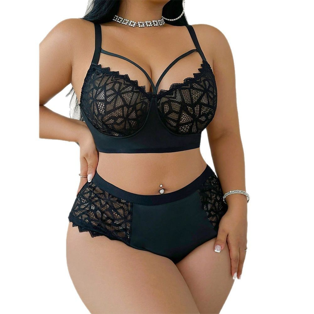 Women's Fashion Lace Bra T-back Two-piece Set