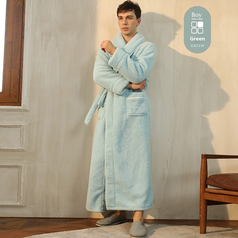 Thickened Cotton Velvet Luxury Couple Bathrobe Pajamas